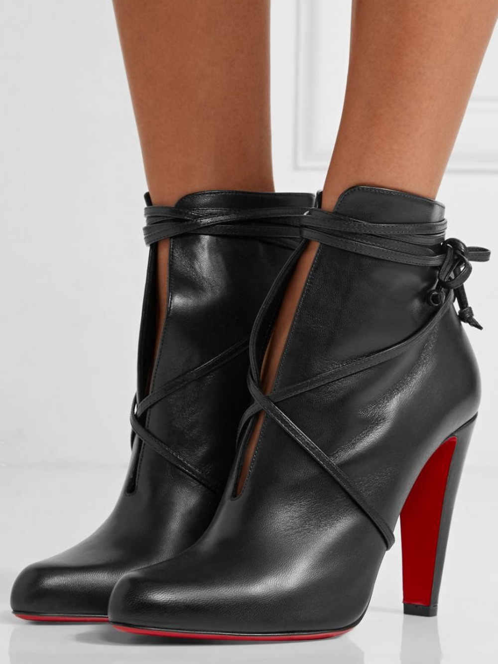 Christian Louboutin S.I.T. Rain 100 Nappa Shiny Black Booties